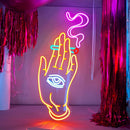 Letreiro Neon Mão e Olho LED USB