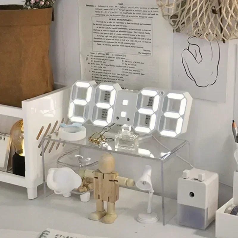 Relógio Digital LED de Mesa e Parede