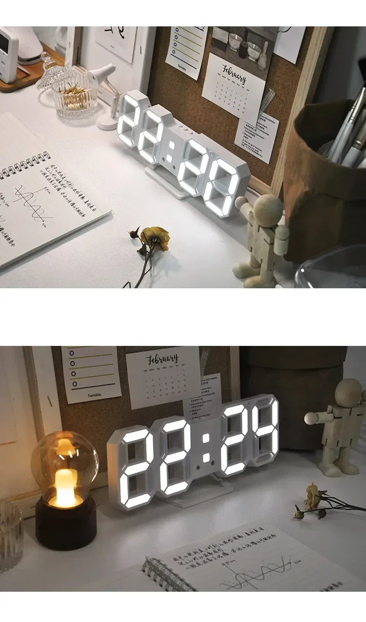 Relógio Digital LED de Mesa e Parede