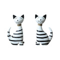 Kit 2 Esculturas de Gatos em Madeira