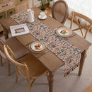 Caminho de Mesa Floral Vintage com Franjas