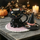 Caneca Gato Preto com Tampa de Chapéu de Bruxa