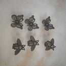 Kit com 6 Puxadores de Abelha Vintage