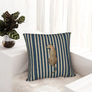 Capa de Almofada Boho Azul Listrada