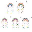Pendente Arco-Íris com Nuvens e Pompons