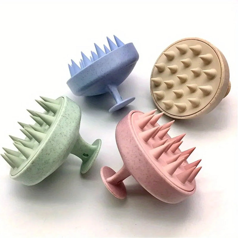 Escova Massageadora de Silicone para Couro Cabeludo