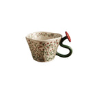 Caneca Floral em Cerâmica Pintada à Mão