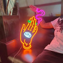 Letreiro Neon Mão e Olho LED USB
