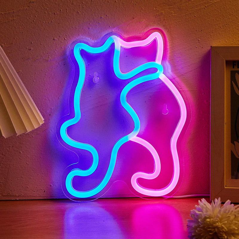 Letreiro Neon Gato 3D LED
