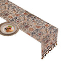 Caminho de Mesa Floral Vintage com Franjas