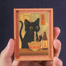 Ímã de Geladeira Mini Quadro Gato Preto