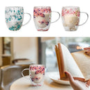 Caneca de Vidro Duplo com Flores Secas