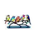 Escultura Decorativa Pássaros Coloridos