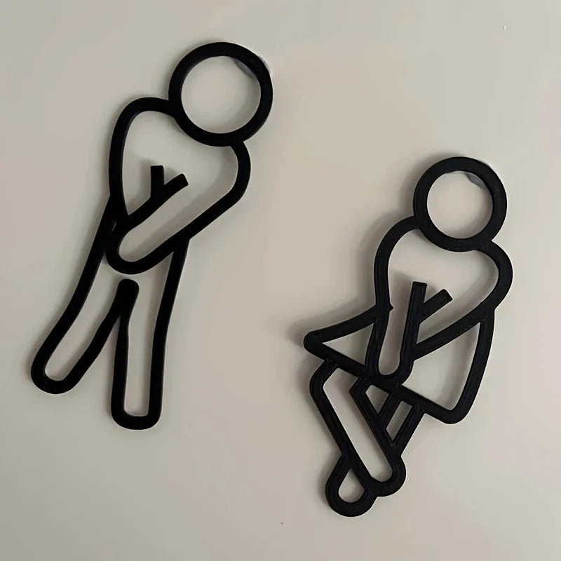 Placa Decorativa para Banheiro Masculino e Feminino