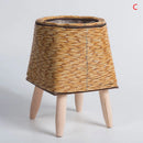 Cachepot em Rattan com Pés de Madeira