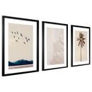 Kit 3 Quadros Decorativos Praia e Mar