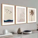 Kit 3 Quadros Decorativos Praia e Mar