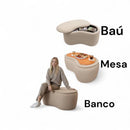Puff Mesa Estofado com Baú