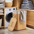 Cesto Organizador de Roupas em Bambu com Tampa