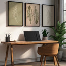 Kit 3 Quadros Decorativos Folhas Verdes