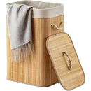 Cesto Organizador de Roupas em Bambu com Tampa