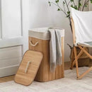 Cesto Organizador de Roupas em Bambu com Tampa