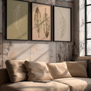 Kit 3 Quadros Decorativos Folhas Verdes