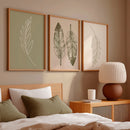 Kit 3 Quadros Decorativos Folhas Verdes